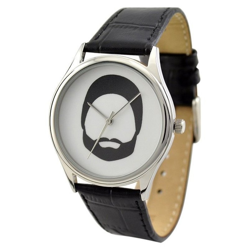 Moustache Watch - 腕時計 ユニセックス - 金属 ホワイト