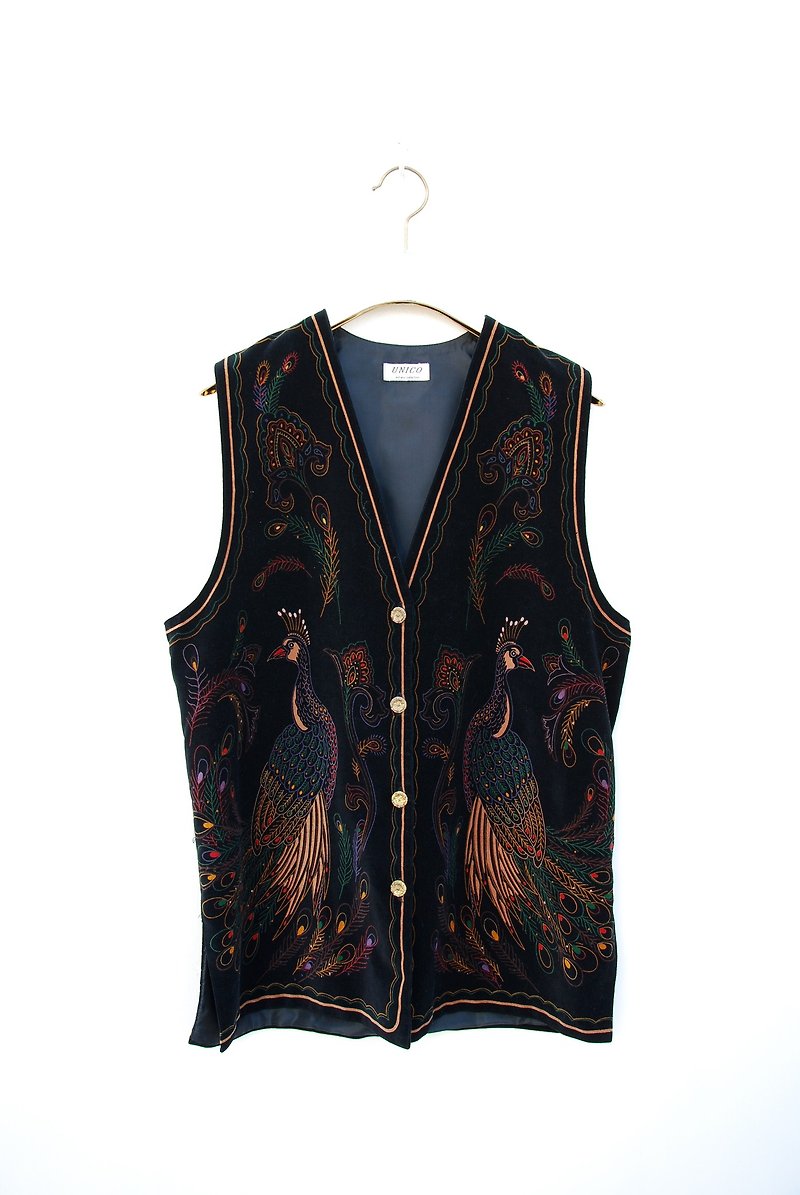 Peacock vintage suede vest - Women's Vests - Other Materials 
