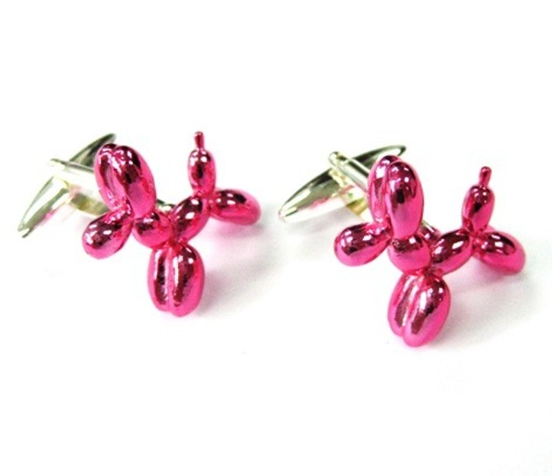 Pink Balloon Metal Dog Sleeve - Cuff Links - Other Metals Pink