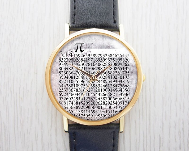 Pi 3.14-レディース腕時計/メンズ腕時計/ユニセックス腕時計/アクセサリー【特別なUデザイン】 - 腕時計 ユニセックス - 金属 ブラック