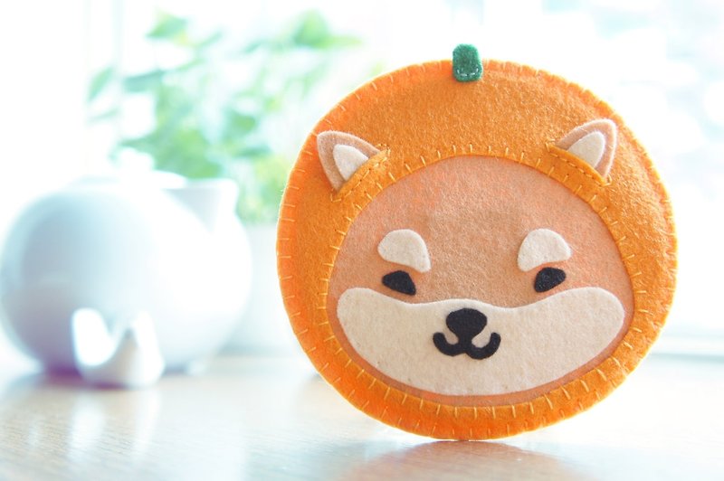 Mangogirl ヒーリングオレンジ 柴犬 手作りコースター - コースター - その他の素材 