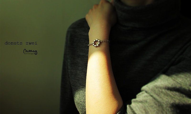 donuts zwei bracelet | mittag jewelry | handmade and made in Taiwan - Bracelets - Silver Silver