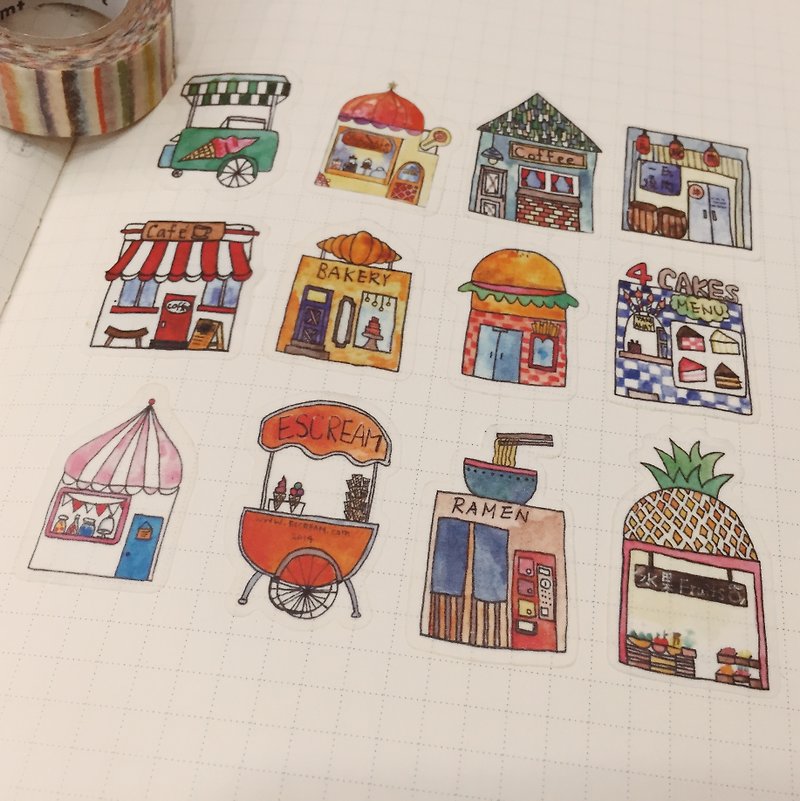 House Stickers (Food Street) - Stickers - Paper Multicolor
