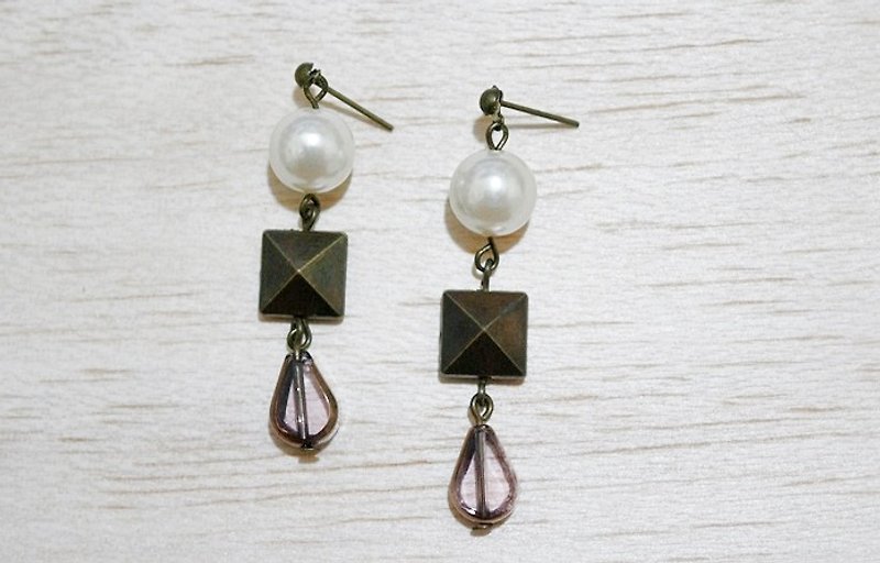 Alloy * * _ pin punk pearl earrings -Little Punk - - Earrings & Clip-ons - Other Metals White