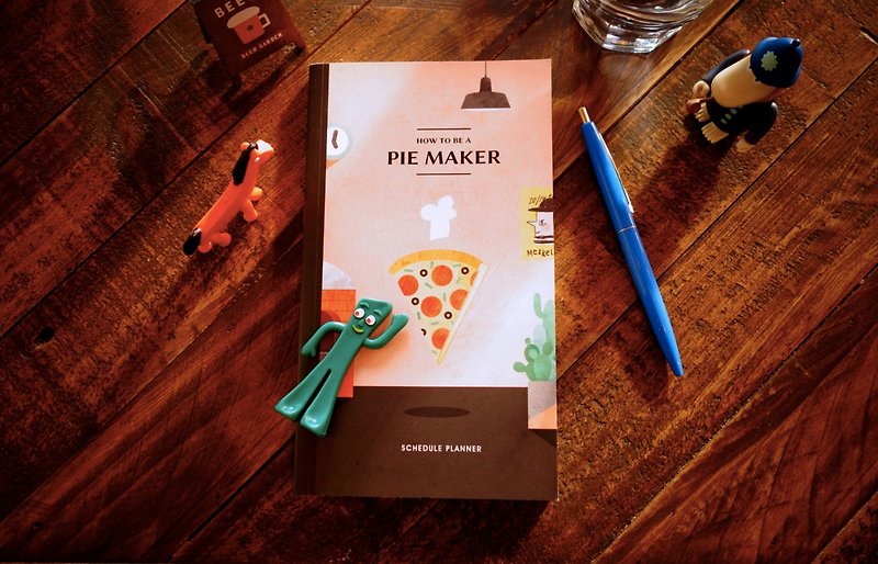 Di Mengqi-Pie Maker Time Planning Book [pizza] - สมุดบันทึก/สมุดปฏิทิน - กระดาษ สีแดง
