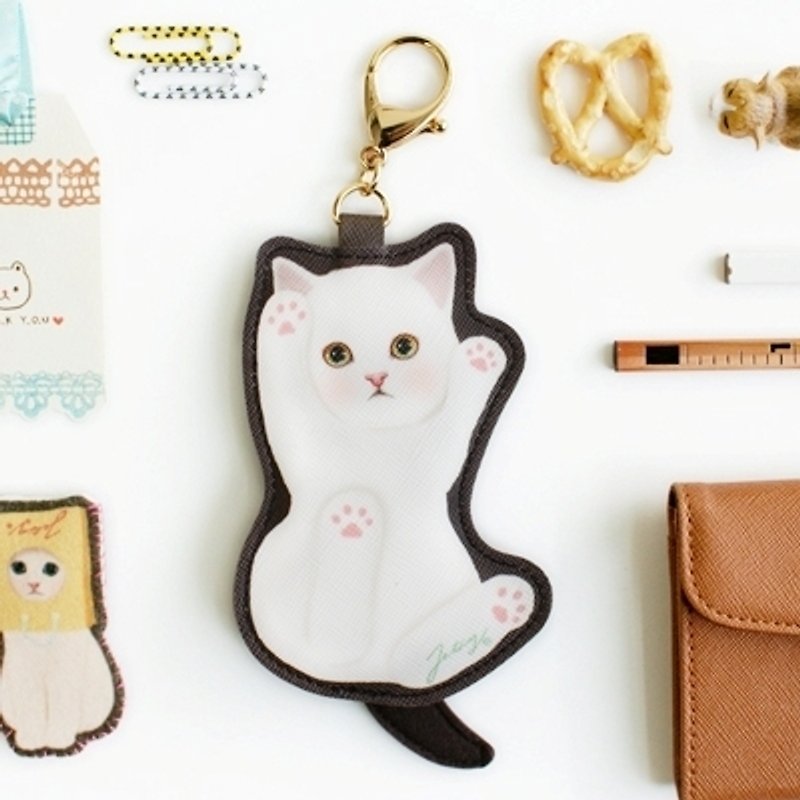JETOY, Choo choo sweet cat doll keychain purse _Cream (J1406906) - ที่ห้อยกุญแจ - หนังแท้ หลากหลายสี