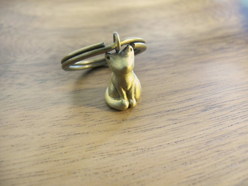 Màn workers sitting cat [x Brass key ring] - ที่ห้อยกุญแจ - โลหะ สีนำ้ตาล