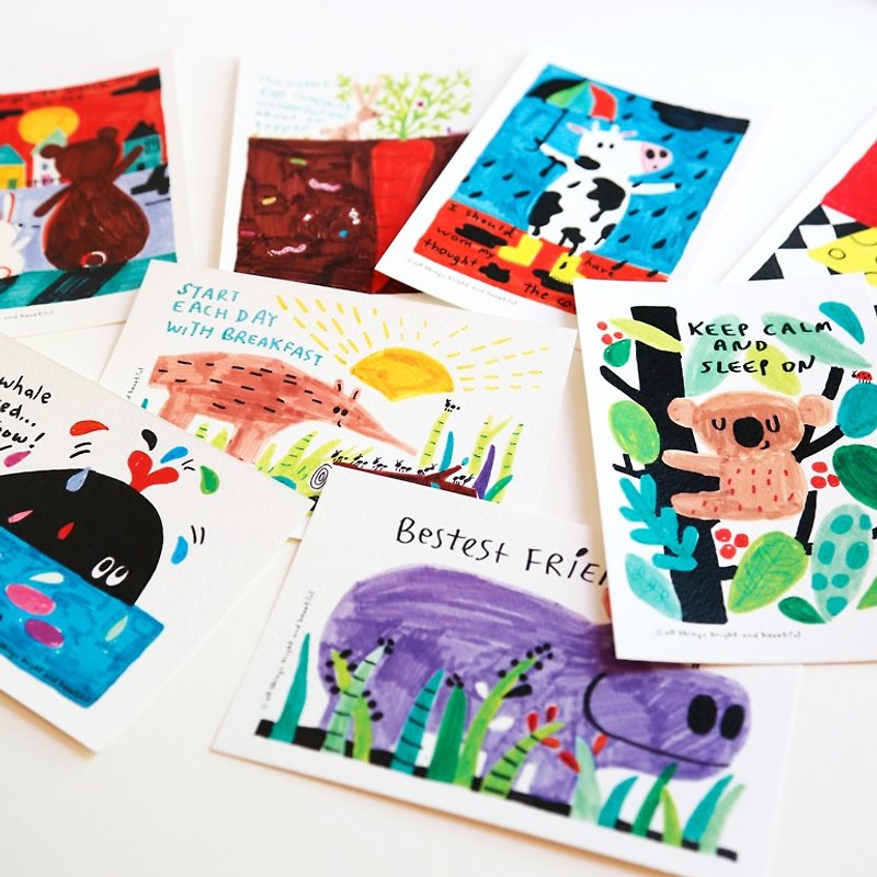 Animal story postcard set - การ์ด/โปสการ์ด - กระดาษ หลากหลายสี