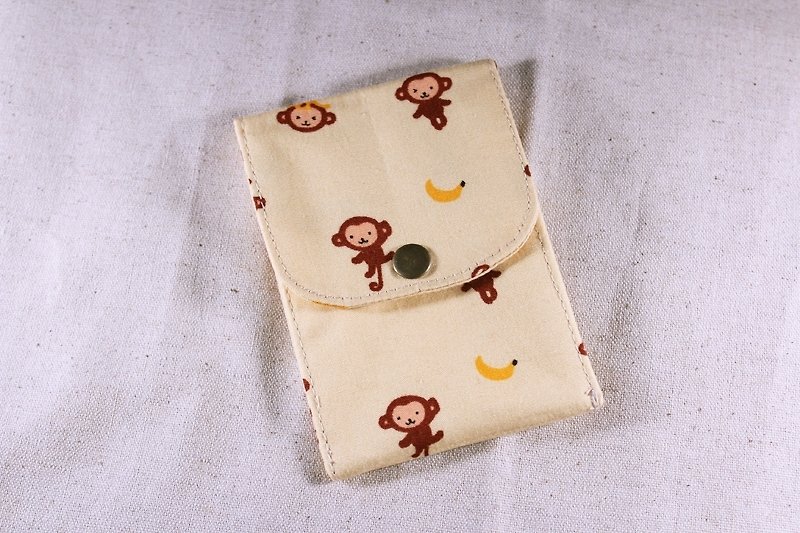 Card business card pouch - yellow naughty little monkey - Card Holders & Cases - Other Materials Yellow