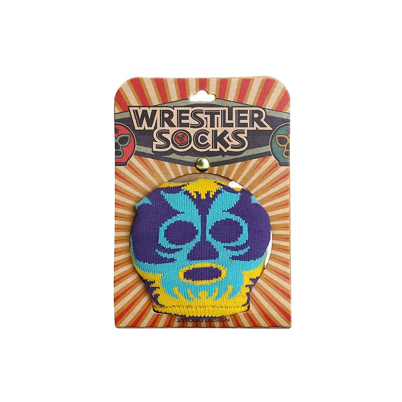 WRESTLER SOCKS Wrestling Hand Mask Socks_Purple Face Demon Head - Socks - Other Materials Multicolor