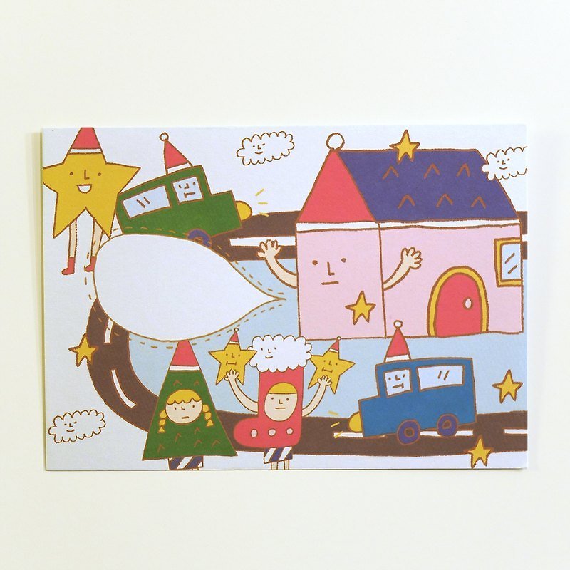 聖誕小村明信片 - カード・はがき - 紙 多色