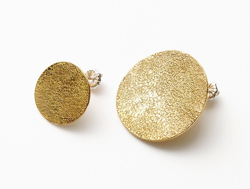 大圓小圓黃銅耳環 - 耳環/耳夾 - 其他金屬 金色