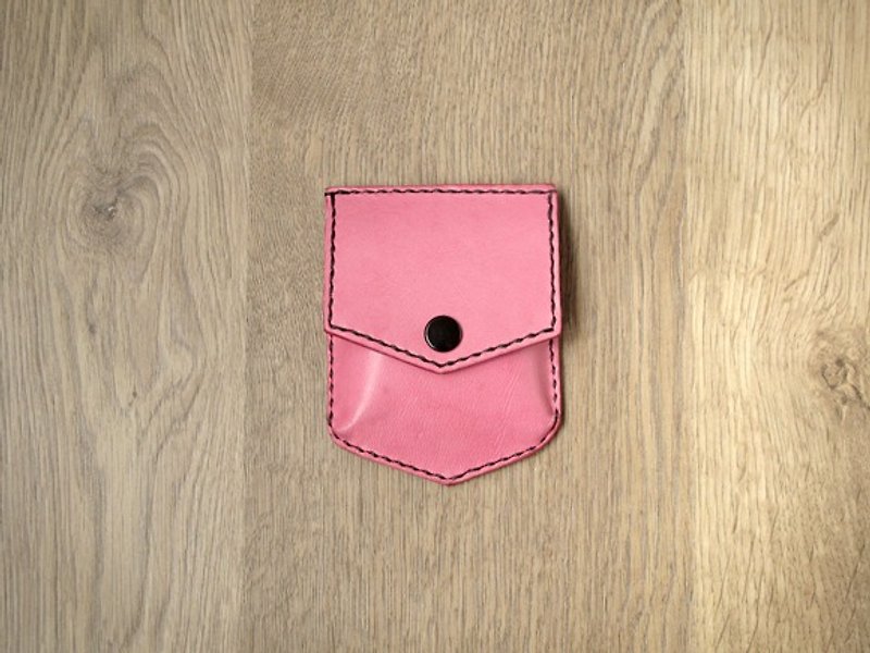 Coin purse, the personality of modern denim x everyday coin purse (pink) - กระเป๋าใส่เหรียญ - หนังแท้ สึชมพู