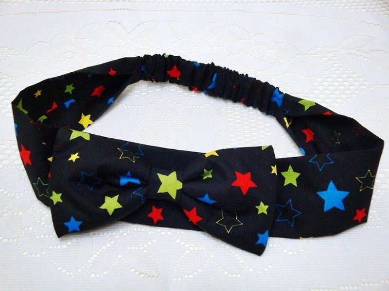 Color Star ribbon bow - - เครื่องประดับผม - วัสดุอื่นๆ 