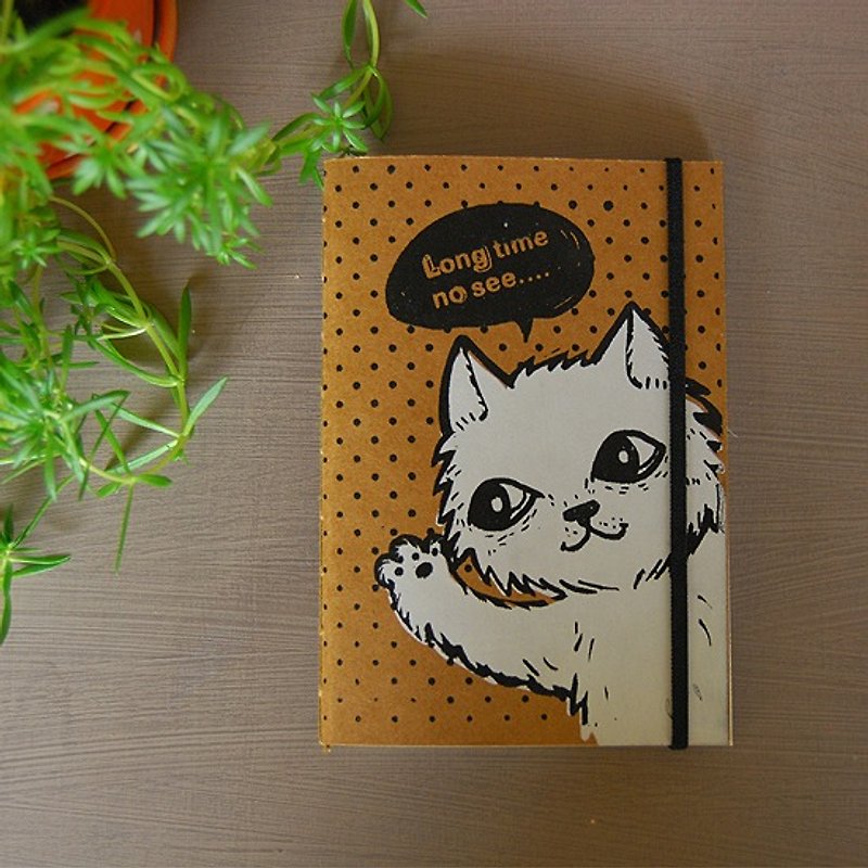 魚猫ハンドメイドレザーノートブック - ノート・手帳 - 紙 ゴールド