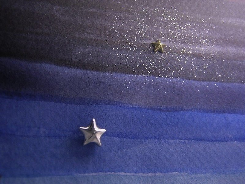stars α ( star gold silver jewelry earrings 星 海星 金 銀 穿孔耳环 ) - ต่างหู - โลหะ 