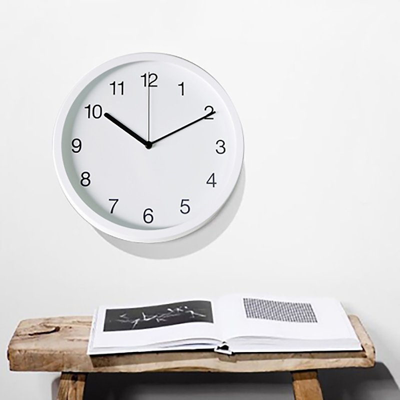 Básico - Muji Design Simple Silent Wall Clock Digital Silent Clock SEIKO - นาฬิกา - โลหะ ขาว