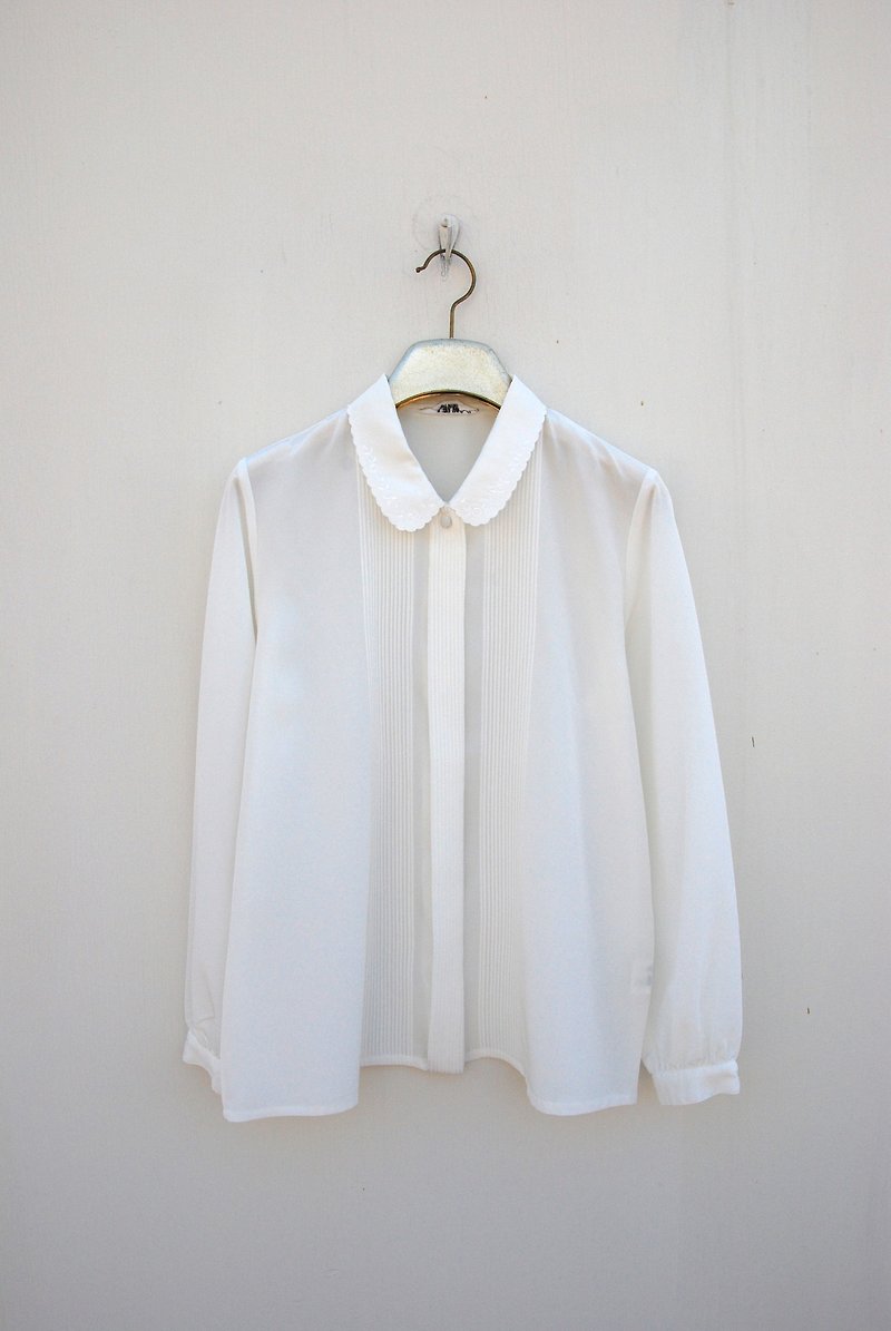 古著白襯衫 - シャツ・ブラウス - その他の素材 