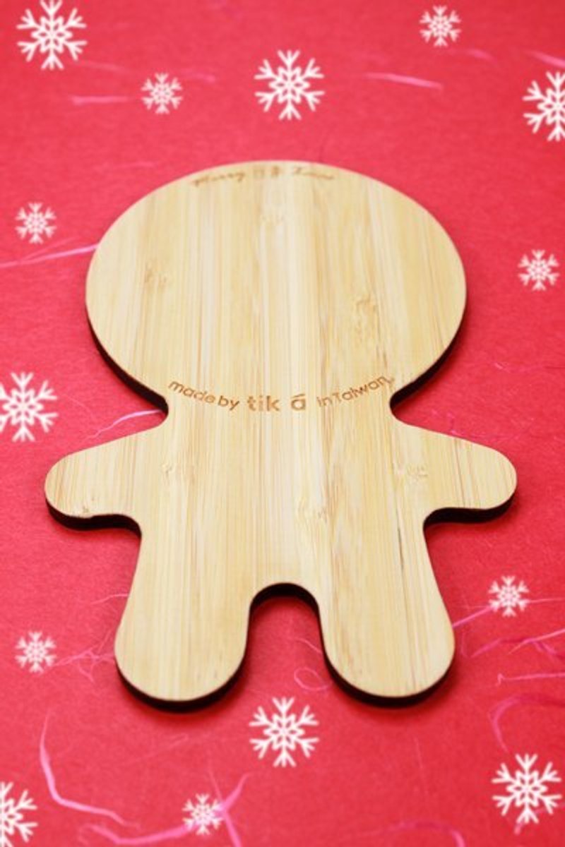 動物餅乾杯墊之聖誕特別版-薑餅人 | 獨一無二的聖誕禮物! - コースター - 竹製 