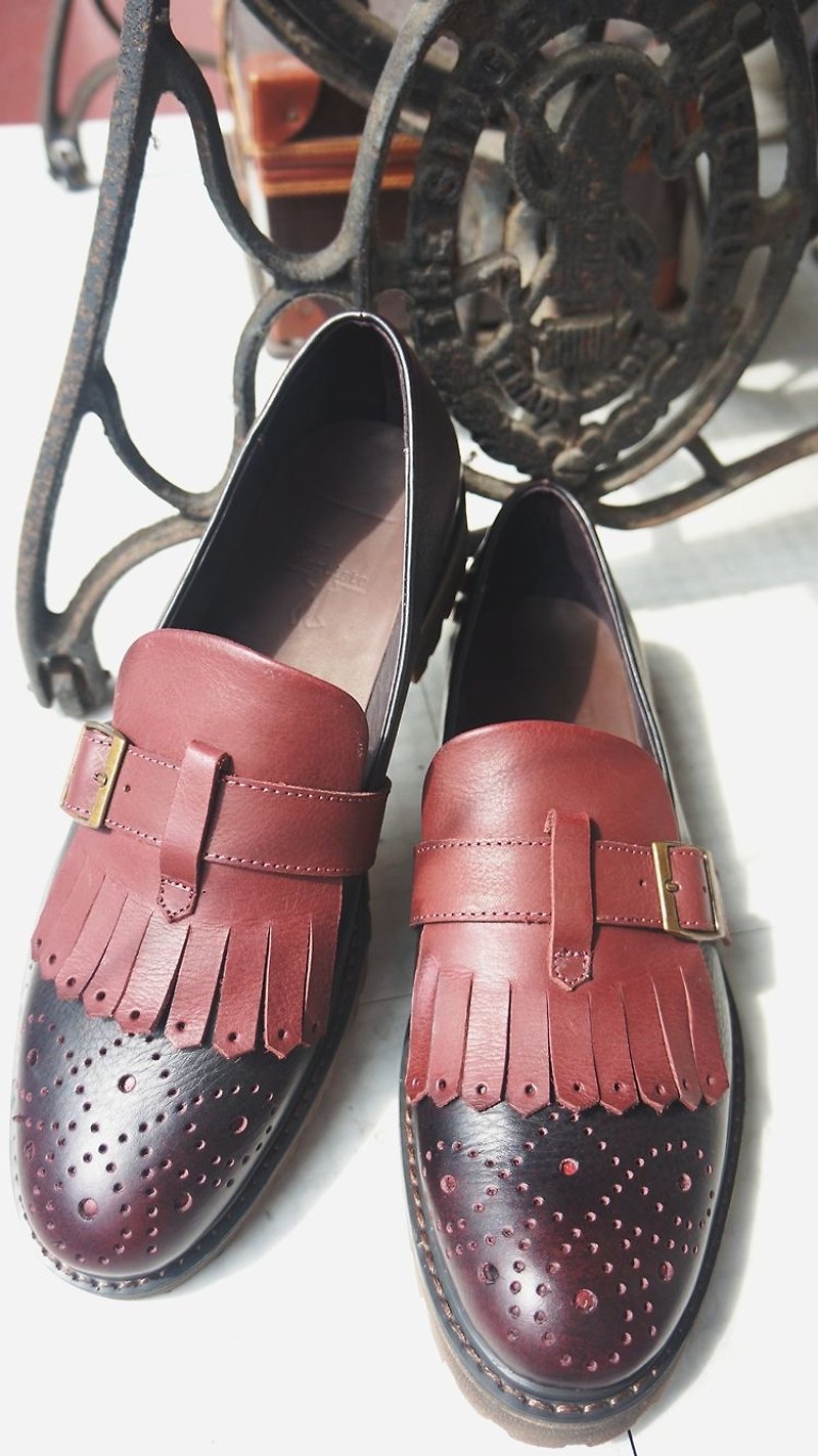 # K4 # The 邂逅 on the ladder. Men's Classic Orthodox Love (Red Wine) - Men's Leather Shoes - Genuine Leather Brown