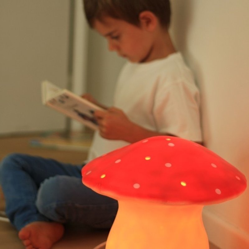 EGMOMT 晚安大紅蘑菇夜燈 - โคมไฟ - พลาสติก สีแดง
