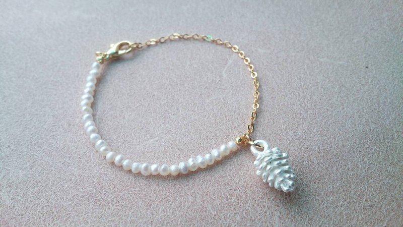 / About sold / #Copious natural stone series - Forest Story pineal mini pearl bracelet - สร้อยข้อมือ - โลหะ 