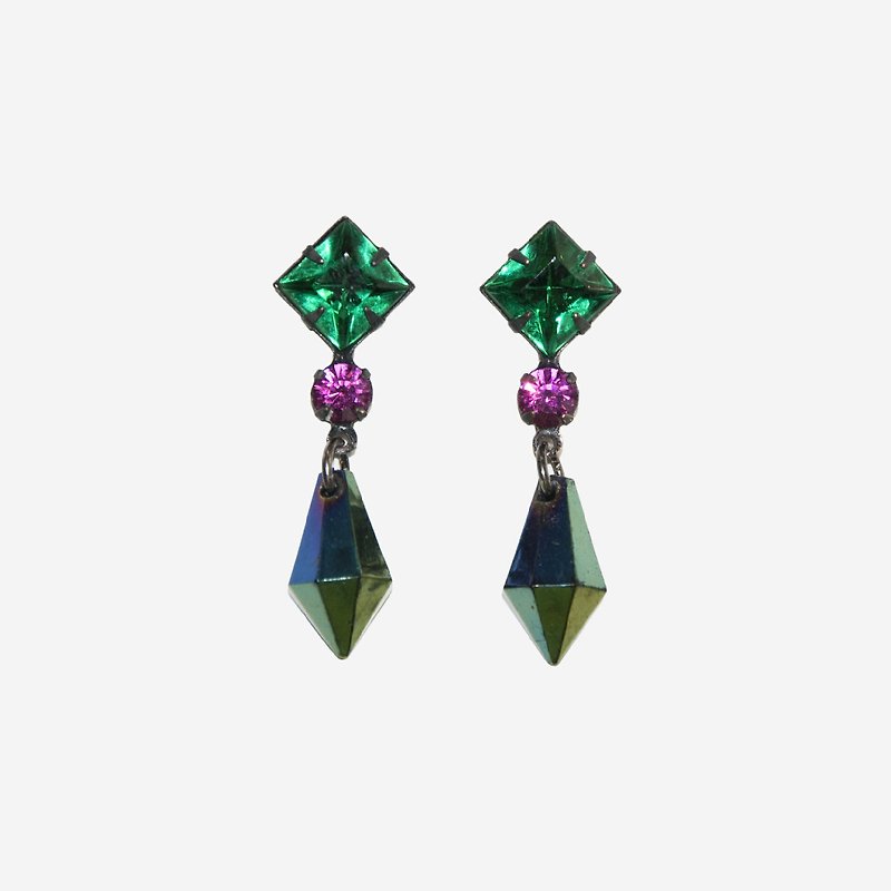 [Indigo] earrings geometry of the universe - Earrings & Clip-ons - Other Metals Green