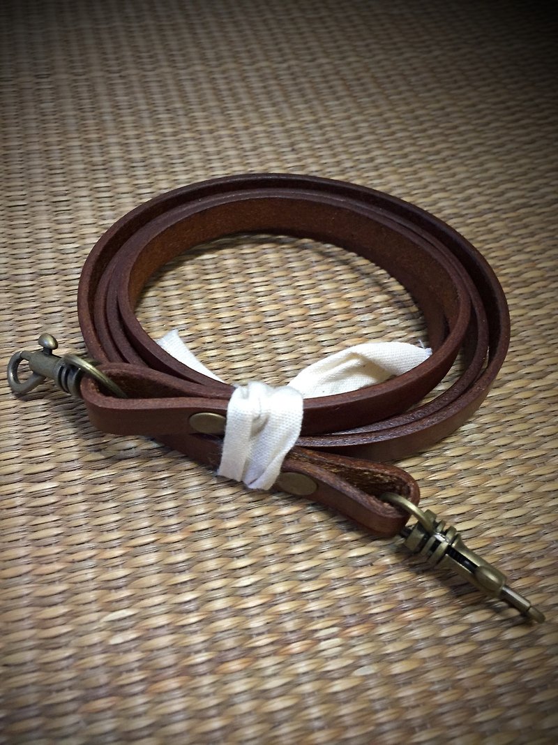 Accessories─Leather leather long strap (120/110cm) - อื่นๆ - หนังแท้ สีนำ้ตาล