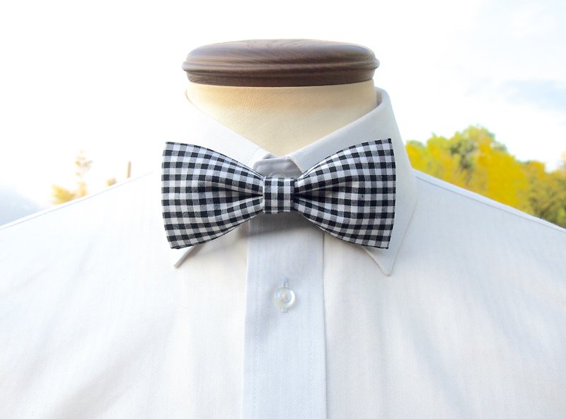 TATAN gingham bow tie (black) - Ties & Tie Clips - Other Materials Black