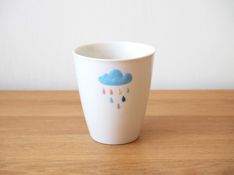 彩色雲朵杯-單入(白) - 茶具/茶杯 - 瓷 白色