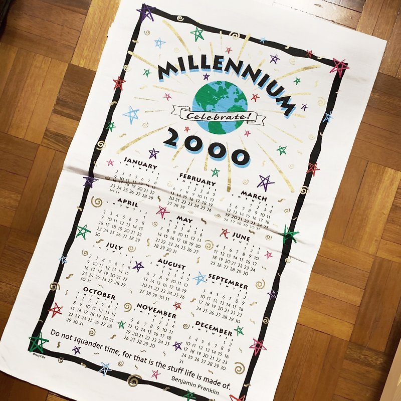 2000 Millennials of the early American cloth calendar - Wall Décor - Other Materials White