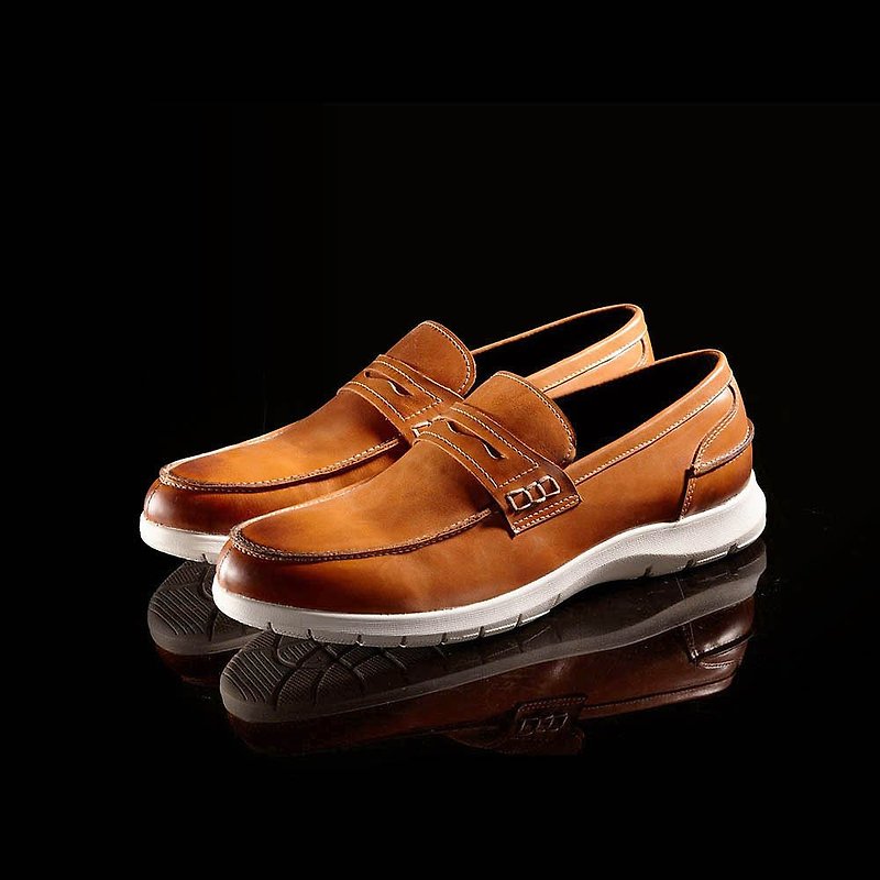 Vanger elegant beauty ‧ sports trends Carrefour casual shoes Va202 brown - รองเท้าอ็อกฟอร์ดผู้ชาย - หนังแท้ สีนำ้ตาล