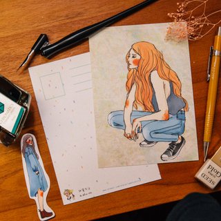 Hipster Girl Postcard