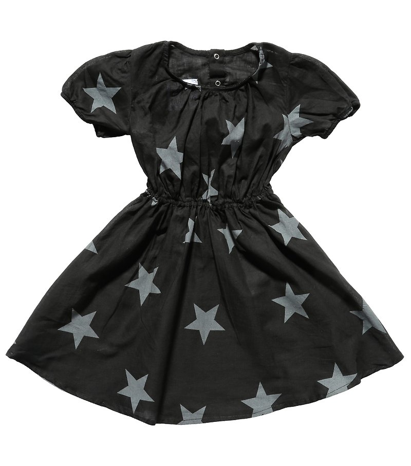 2015 NUNUNU 滿版星星款束腰洋裝 - 其他 - 棉．麻 黑色