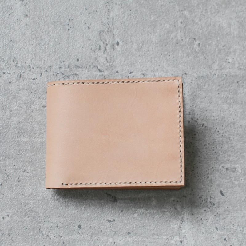 nude color vegetable cow hide leather wallet - Wallets - Genuine Leather Orange