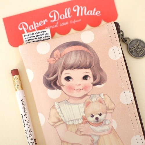 牛一水佘 韓國【Afrocat】paper doll mate pencil case5〈Sally〉手帳 筆袋 鉛筆盒 收納