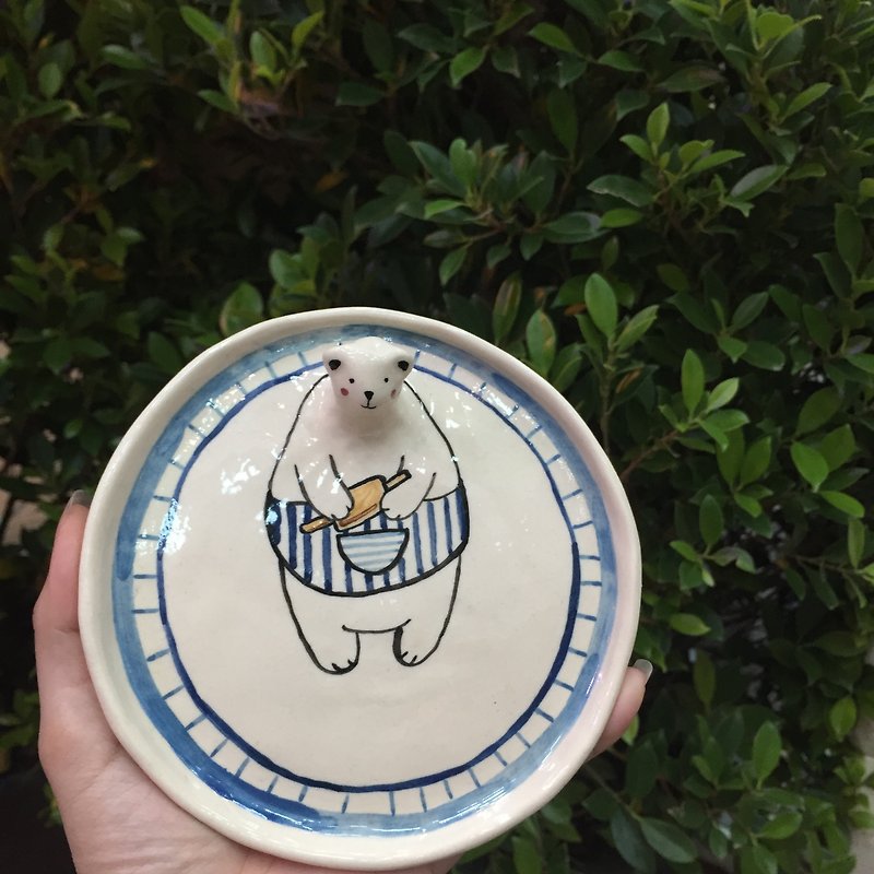 Bear plate cooking - Cookware - Porcelain Blue