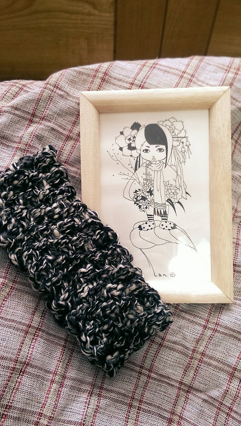 Lan Handmade Summer Knit Headband (Black & White) - ที่คาดผม - วัสดุอื่นๆ สีดำ