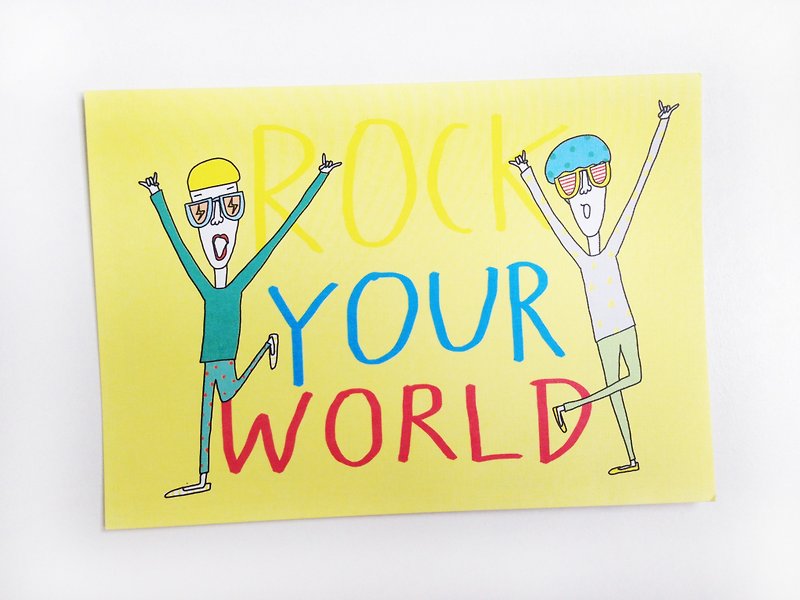 Rock Your World | Postcard - การ์ด/โปสการ์ด - กระดาษ สีเหลือง