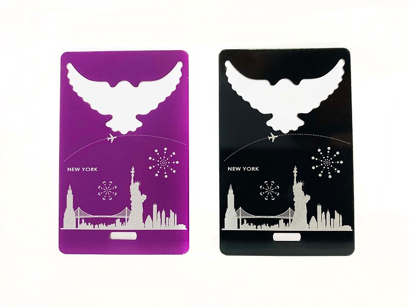 World Luggage Tag Opener_Sky Line_ New York_2 colors - Luggage Tags - Stainless Steel Multicolor