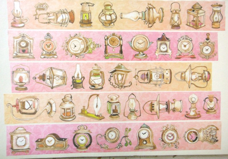 Clock lantern paper tape single sale Field (pink gradient Fenju) - Washi Tape - Paper 
