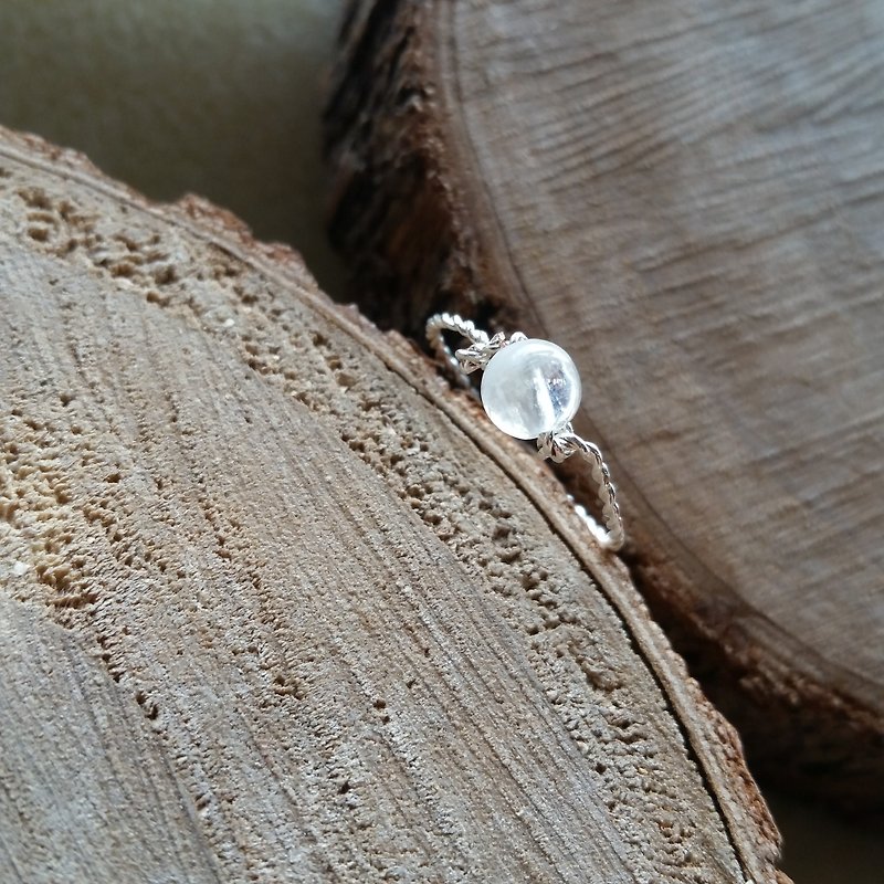 Moonstone / moon Stone plated Silver ring please provide ring size when order gold- plated Silver-plate chain Ring with moonstone - แหวนทั่วไป - เครื่องเพชรพลอย สีน้ำเงิน