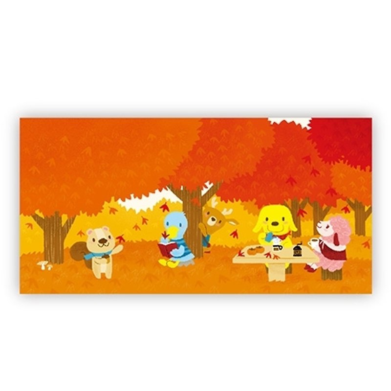 [Poca] Illustrated postcard: Autumn of Red Squeak (No. 41) - การ์ด/โปสการ์ด - กระดาษ สีส้ม
