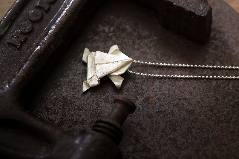 Origamini 小摺學 純銀 蛙項鍊 925 Silver Frog Necklace - 項鍊 - 純銀 銀色