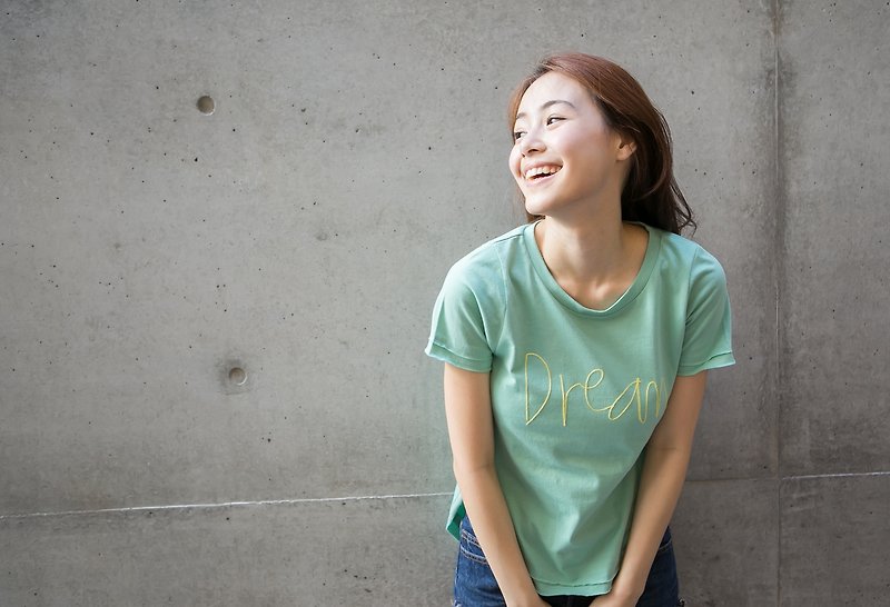 SU: MI said no front side short after long chain embroidered shirt ● 4SF051_ twist green - Women's Tops - Cotton & Hemp Green