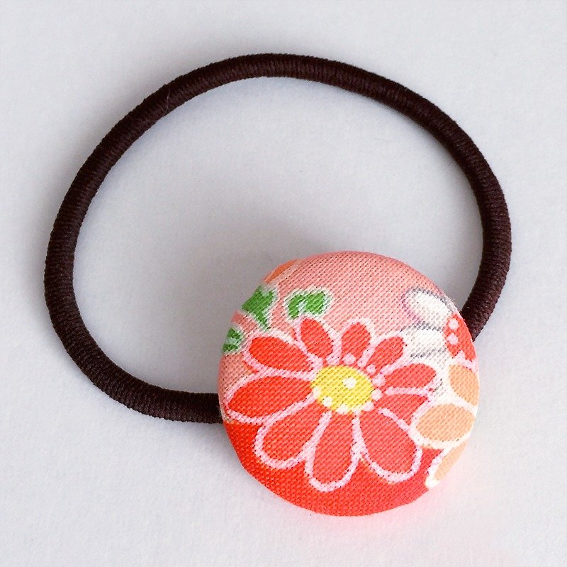 Hair elastic with Japanese Traditional Pattern, Kimono (Small) - Hair Accessories - Other Materials Pink