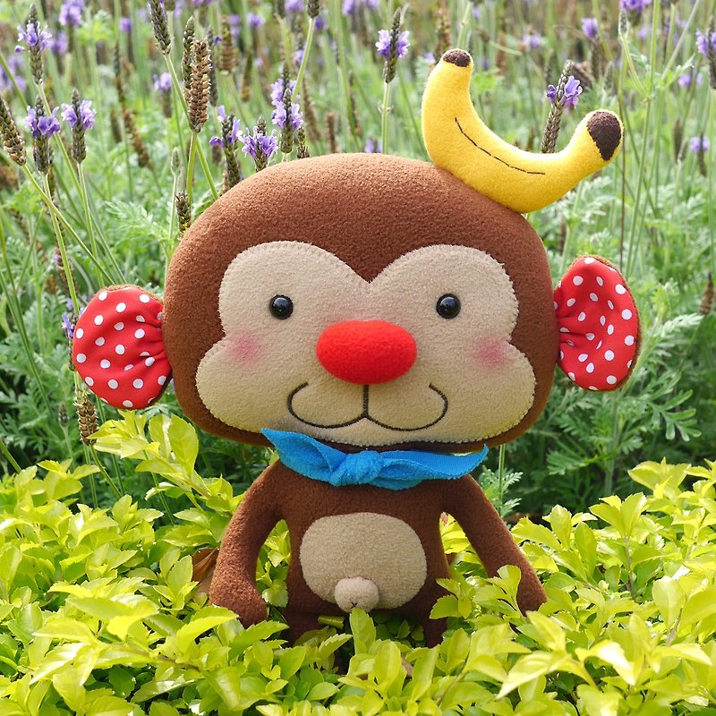 "Balloon" Doll-Banana Monkey (Large Model) - Stuffed Dolls & Figurines - Other Materials Brown
