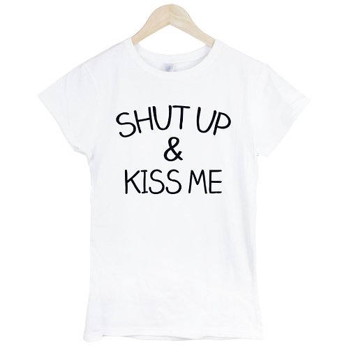 hipster SHUT UP AND KISS ME女生短袖T恤-2色 文字 英文 字母 文青 設計