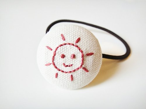 alma-handmade 手感布包釦髮束 - 小太陽