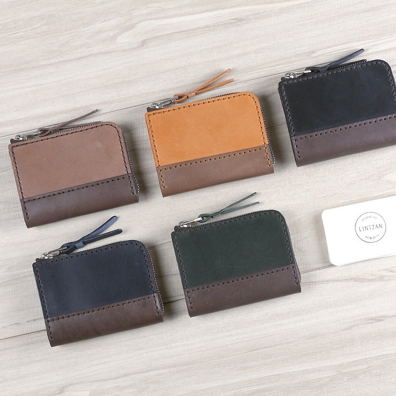 Contrast color zipper clip/coin purse--4 colors in total - Wallets - Genuine Leather Multicolor
